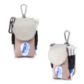 Tragbare Golfballtasche aus Leder mit Tees in Beige und Rosa Ausführung. - Hellrosa mit Milkshake Weiß