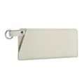 Pochette ultra-fine en cuir véritable beige pour lunettes de soleil - Blanc Cassé