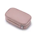 Premium Kosmetiktasche aus echtem Leder in Altrosa für Reise und tägliche Aufbewahrung - Rosa