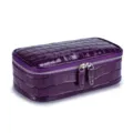Premium purple crocodile embossed leather makeup bag and vanity storage case for travel - Crocodile Pattern Style / Purple (Crocodile Pattern)