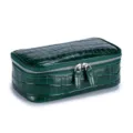 Large capacity green crocodile pattern leather cosmetic bag for travel toiletry storage. - Crocodile Pattern Style / Green (Crocodile Pattern)