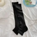 Korean style black ultra-thin stirrup calf socks solid color versatile leg warmers for women - One Size (35-40) / Black