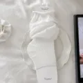White ultra-thin slouch socks, breathable solid color stirrup leg warmers for daily wear. - One Size (35-40) / Pure White