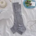 Korean style solid gray stirrup calf socks, ultra-thin summer half-sole leg warmers. - One Size (35-40) / Light Gray