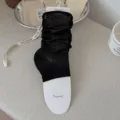 Black stirrup half-toe socks summer thin ballet style leg warmers for women stylish daily wear - One Size (35-40) / Black