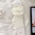 Calze bianche sottili traspiranti con staffa scaldamuscoli stile estivo da donna alla moda. - Taglia Unica (35-40) / Bianco Crema