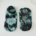 Χειμερινές παχιές κάλτσες γιόγκα tie-dye με αντιολισθητική σιλικόνη για γυναίκες πιλάτες - Tie-dye Μαύρο