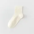 Beige hollow mesh cotton women socks, breathable summer mid-tube variant, pure cotton. - One Size (35-40) / Yellow