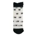 Chaussettes courtes transparentes pour femmes avec nœuds noirs, chaussettes d'été fines mignonnes - Taille unique / Nœud Papillon Noir