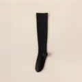 Bas de compression de couleur unie, longs bas noirs pour femmes, jambes fines mode. - Taille unique / 38 cm / Noir