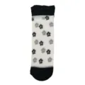Chaussettes courtes transparentes pour femmes motif floral noir été respirantes - Taille unique / Fleur Noire