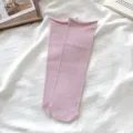 Rosa Damen Schlupfsocken mittelhohe Socken reine Baumwolle Freizeit einfarbig Alltag Komfort - Einheitsgröße (34-40) / Rosa