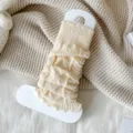 Cozy knitted leg warmers for women winter cable knit fleece lined Y2K warm socks cover - One Size / Beige Apricot