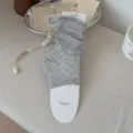 Grey stirrup leg warmers ballet style slouch socks lightweight knit cute fashion accessory apparel - One Size (35-40) / Light Gray