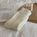 Comode calze da donna in maglia tinta unita, spesse e calde invernali confortevoli. - Taglia Unica (35-40) / Beige