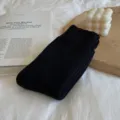 Calzini neri in maglia da donna a metà polpaccio, stile giapponese caldo e accogliente. - Taglia Unica (35-40) / Nero