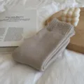 Calze termiche da donna a metà polpaccio in maglia marrone, calze invernali calde. - Taglia Unica (35-40) / Farina d'Avena