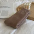 Femmes Marron Café Hiver Chaud Mi Tube Éponge Chaussettes Japonaises Unies Confortables - Taille Unique (35-40) / Café Clair