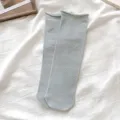Einfarbige dünne Damen Socken, atmungsaktives Mesh Frühlings Sommer Freizeit Socken. - Einheitsgröße (34-40) / Grau