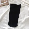 Klassische schwarze Baumwoll-Wadensocken für Damen, bequemer japanischer Stil Alltag. - Einheitsgröße (34-40) / Schwarz