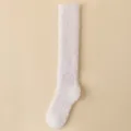 Ultra-soft white coral fleece plush knee-high socks for cozy winter home lounging - One Size (36-43) / Light Purple