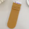 Atmungsaktive cremefarbene Samt-Socken für Damen, leichte wadenhohe Sommersocken - Einheitsgröße (33-40) / Kurkuma