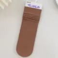 Weiche elegante braune gerippte Socken aus atmungsaktivem Samtstoff für Damen Mode - Einheitsgröße (33-40) / Hellkaffee