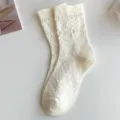 Süße Lolita Spitze Mittelsocken, süße Rüschen Mesh Frühlingssommer Strümpfe Damen. - Einheitsgröße (34-40) / Doppelanschluss