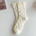 Calzini medi con volant stile JK Lolita per donne, calze slouch lavorate a maglia fini. - Taglia Unica (34-40) / Polsino a Bolla