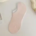 Comfortable solid color non-slip invisible cotton women socks for spring and summer daily. - One Size (34-39) / Light Pink