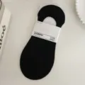 Black women's invisible no-show socks with breathable thin mesh and non-slip silicone grips. - One Size (34-40) / Mesh Hollow Style / Black