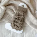 Brown cable knit leg warmers for women winter warm fleece lined Y2K Japanese JK style - One Size / Cocoa