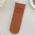 Atmungsaktive terracotta Samt-Stulpen mit Rippenstruktur für Damen, Frühlingsstil - Einheitsgröße (33-40) / Kürbisorange