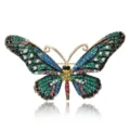 Vintage butterfly brooch with colorful rhinestone crystals and gold-tone finish details - Style 8
