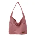 Pink corduroy large capacity shoulder tote bag for women with minimalist versatile design - 30*29*6 / Pink