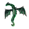 Vintage green dripping oil enamel dragon brooch pin for men's suit jacket accessory - Green