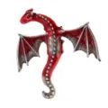 Vintage red enamel flying dragon brooch pin for men's suit and coat accessory - Red