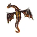 Vintage enamel flying dragon shaped brooch pin for men's suit coat fashion accessory - Coffee