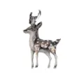 Vintage enamel sika deer brooch pin for Christmas outfits and coat accessories - Light Gray