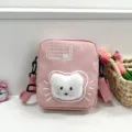 Lindo bolso bandolera de nailon rosa para niñas con diseño de gato de dibujos animados - Estilo de Gato de Dibujos Animados (1007dh) / Rosa