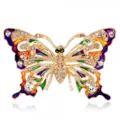 Macro detail of exquisite vintage butterfly brooch with colorful crystals and enamel finish - Style 16