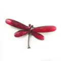Vintage red dragonfly brooch with faceted wings and rhinestones - Red Dragonfly (B10)