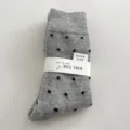 Grey wool socks with black polka dots, cozy mid-tube thermal winter socks for women variant. - One Size (34-40) / Fine Dot Gray
