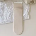 Herbst gerippte Wadenstrümpfe, lässige elastische Baumwollstrümpfe in warmem Beige für Damen. - Eltern-Kind-Socken (Für Kinder und Erwachsene) / Beige