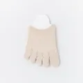 Women skin color half-palm five-toe socks, breathable mesh design, invisible half socks. - One Size (34-40) / Nude