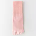 Rosa Zehensocken für Damen, einfarbige Baumwollstrümpfe für den täglichen Komfort. - Einheitsgröße (35-40) / Rosa