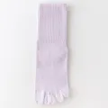Helllila einfarbige Zehensocken aus Baumwolle für Damen, atmungsaktives mittelhohes Design. - Einheitsgröße (35-40) / Lila