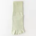 Damen Einfarbig Fünf-Zehen-Socken, bequeme Baumwoll-Mittelrohr-Socken für den Alltag, atmungsaktiv. - Einheitsgröße (35-40) / Grün