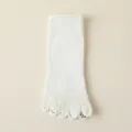 Chaussettes de yoga cinq orteils antidérapantes blanches unies pilates fitness sport. - Taille Unique (34-40) / Blanc