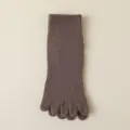 Chaussettes de Yoga Cinq Doigts Marron Antidérapantes Chaussettes de Pilates Sport - Taille Unique (34-40) / Marron